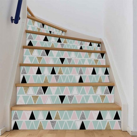 Μοτίβο με πολύχρωμα τρίγωνα Αυτοκόλλητο Σκάλας