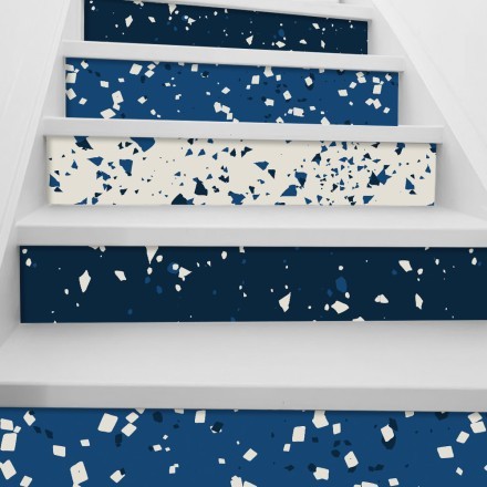Μοτίβο με λευκά και μπλε σχέδια Αυτοκόλλητο Σκάλας