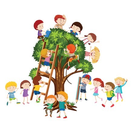 Παιδάκια σκαρφαλώνουν στο δέντρο