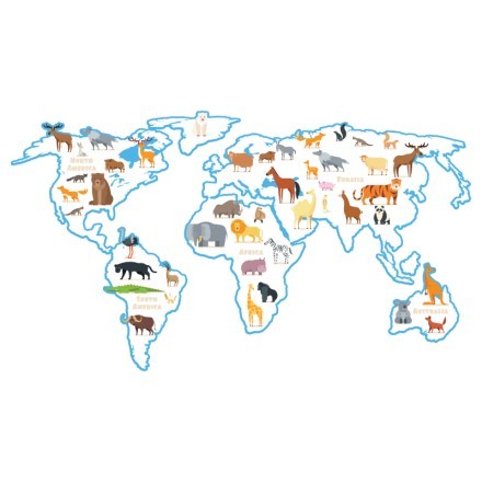 Χάρτης με ζώα