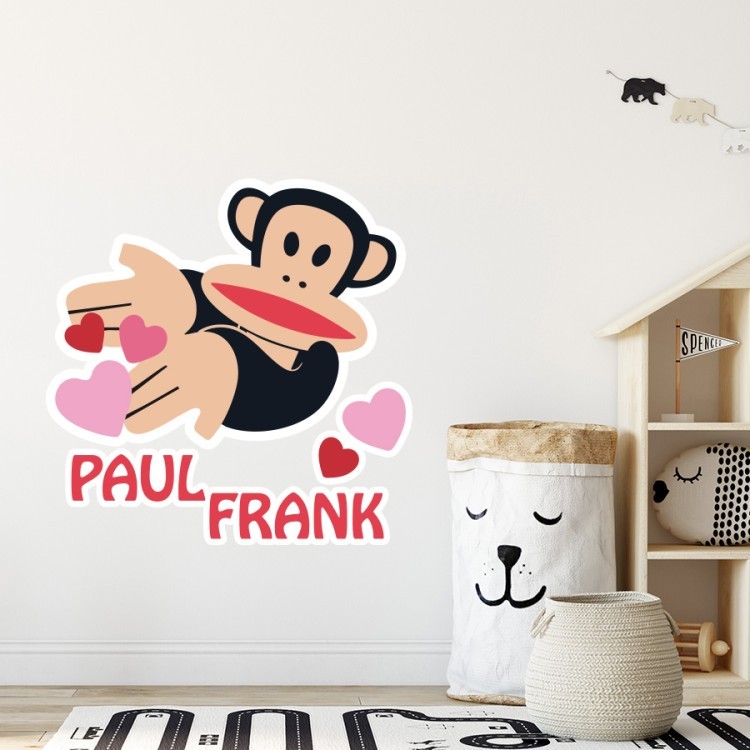 Αυτοκόλλητο Τοίχου Paul Frank Με καρδιές