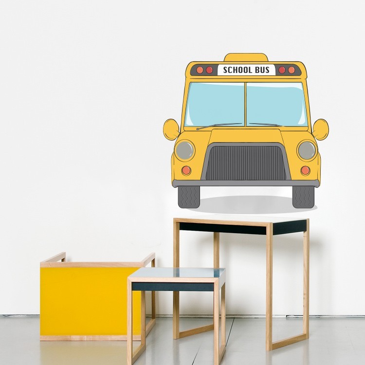 Αυτοκόλλητο Τοίχου Σχολικό λεωφορείο