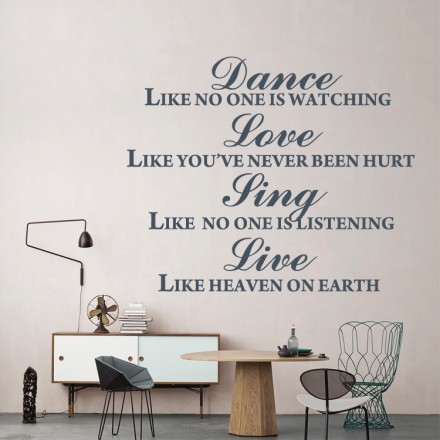 Dance, love, sing, live Αυτοκόλλητο Τοίχου