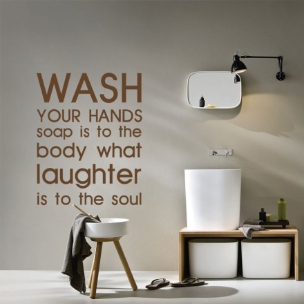 Wash your hands Αυτοκόλλητο Τοίχου