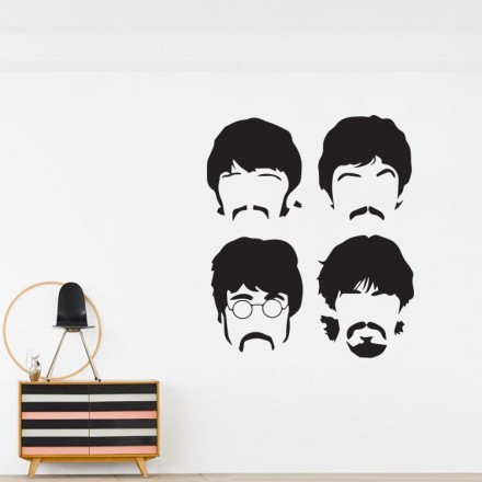 The Beatles faces Αυτοκόλλητο Τοίχου