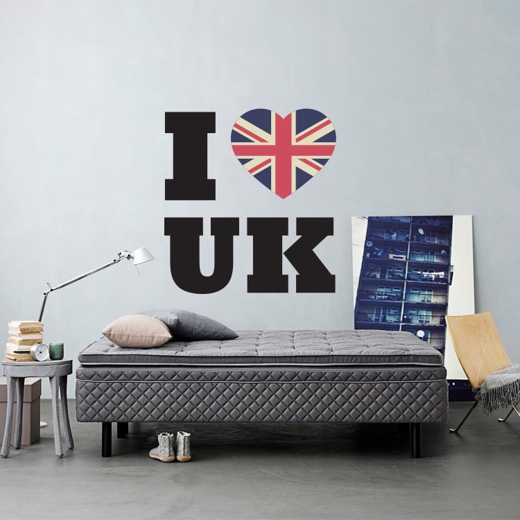 Αυτοκόλλητο Τοίχου I ♥ UK