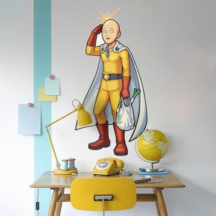 Saitama with poncho - One Punch Man Αυτοκόλλητο Τοίχου