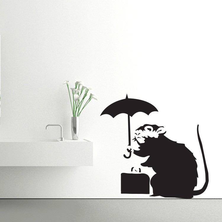 Αυτοκόλλητο Τοίχου Umbrella rat
