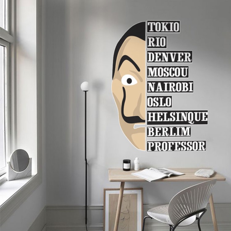 Αυτοκόλλητο Τοίχου La Casa de Papel Mask