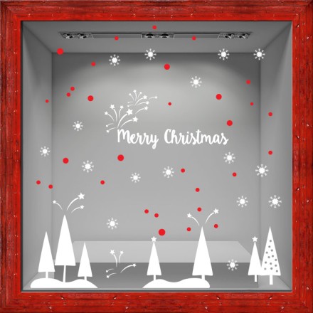 Christmas Fireworks Αυτοκόλλητο Βιτρίνας