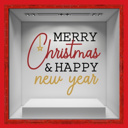 Merry Christmas & A Happy New Year red-gold
