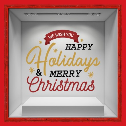 Happy Xmas Holidays Αυτοκόλλητο Βιτρίνας