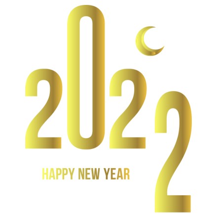 Happy New Year 2022 moon