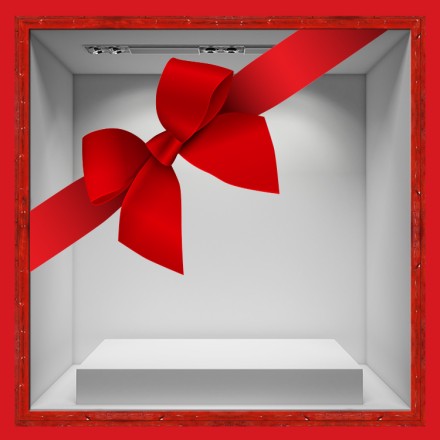 Christmas Bow Αυτοκόλλητο Βιτρίνας