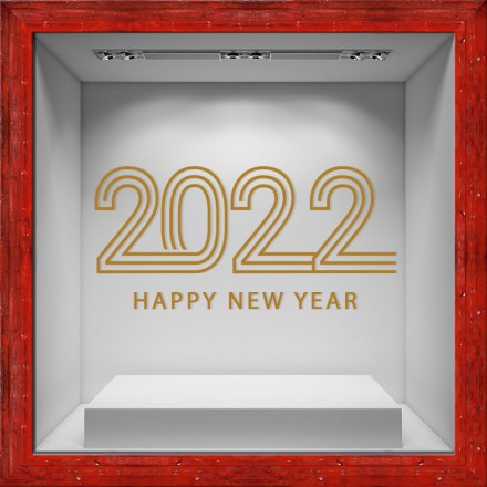 Happy New Year - 2022 gold γραμμικό
