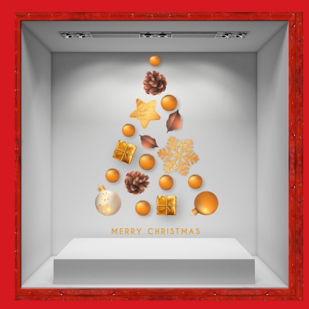 Christmas Pinecones n' Pendants Αυτοκόλλητο Βιτρίνας