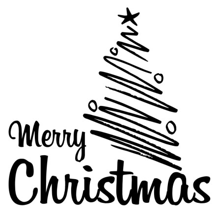 Line Golden Christmas Tree