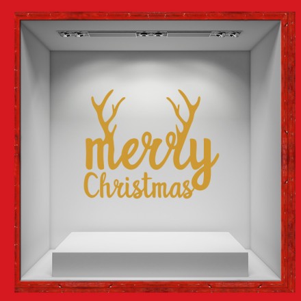 Christmas Antlers Αυτοκόλλητο Βιτρίνας