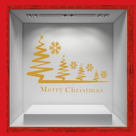 Merry Christmas - Gold & snowflakes