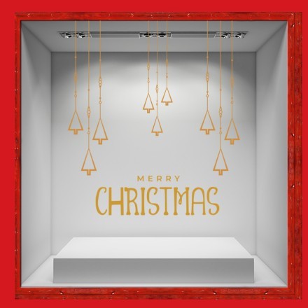 Christmas Hanging Bells Αυτοκόλλητο Βιτρίνας