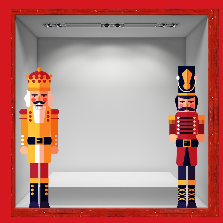 Αυτοκόλλητο Βιτρίνας Christmas Wooden Soldiers