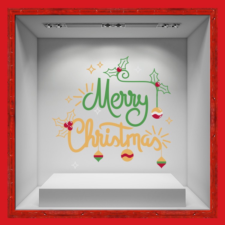 Αυτοκόλλητο Βιτρίνας Colorful Christmas n' Pendants