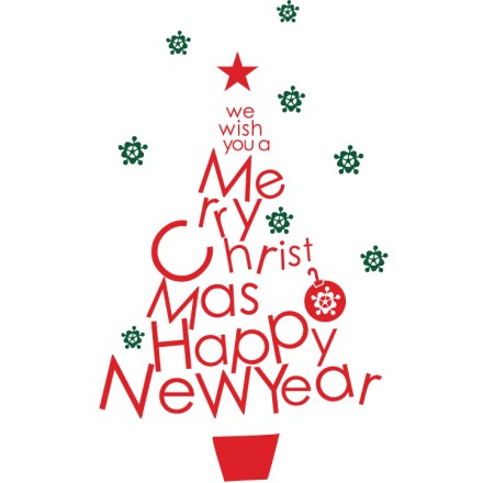 We wish you a Merry Christmas Αυτοκόλλητο Βιτρίνας