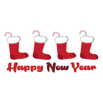 Happy New Year Christmas socks