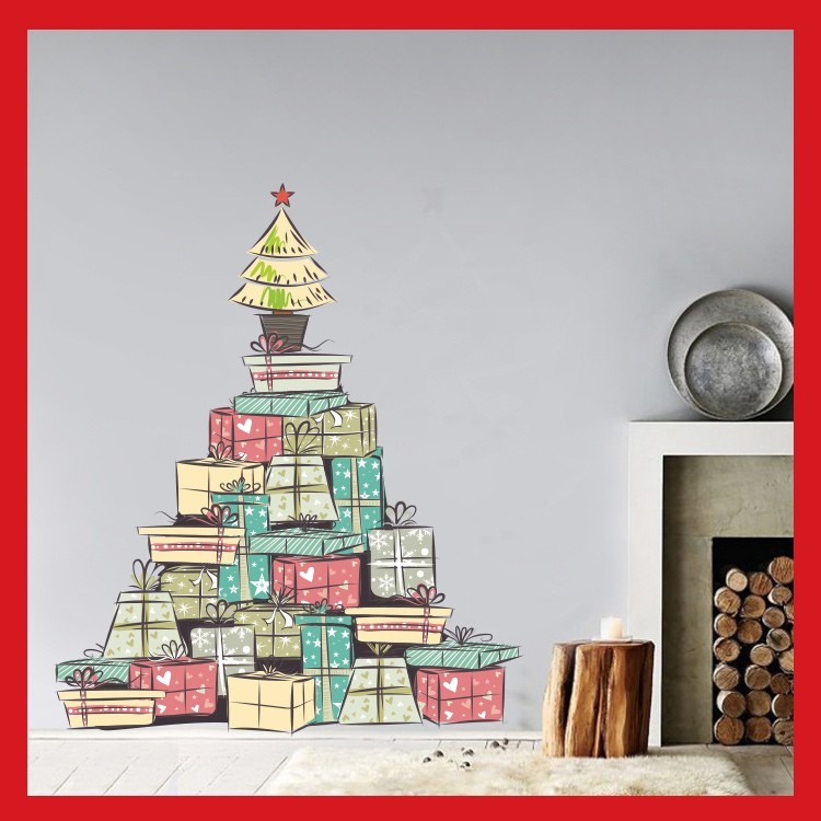 Αυτοκόλλητο Βιτρίνας Χριστουγεννιάτικο Δέντρο από Δώρα