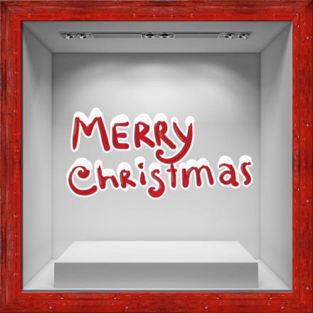 Red Merry Christmas Αυτοκόλλητο Βιτρίνας