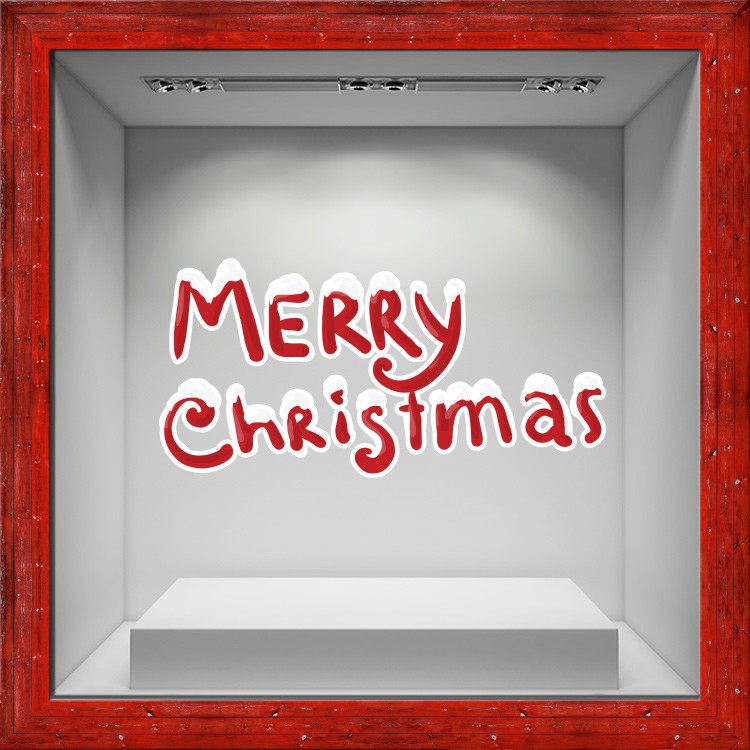Αυτοκόλλητο Βιτρίνας Red Merry Christmas