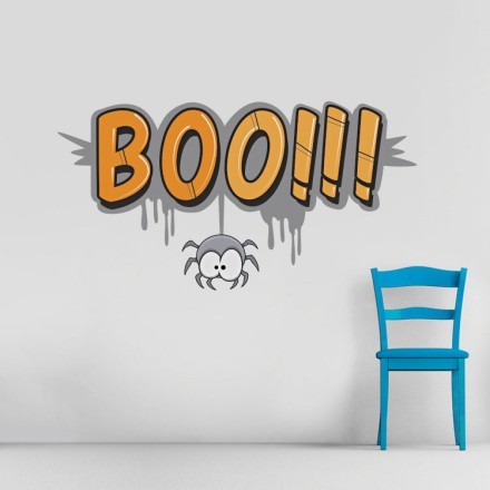 Boo!!!με αράχνη Αυτοκόλλητο Τοίχου