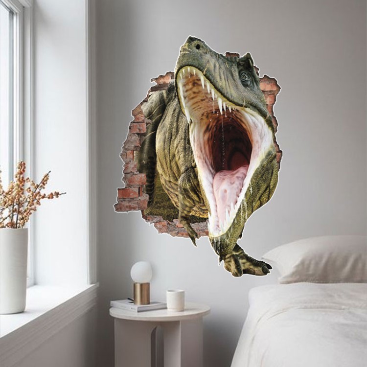Αυτοκόλλητο Τοίχου Δεινόσαυρος με ανοιχτό στόμα
