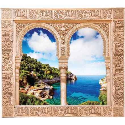 Παράθυρο με θέα την παραλία Cala de Deia,Μαγιόρκα
