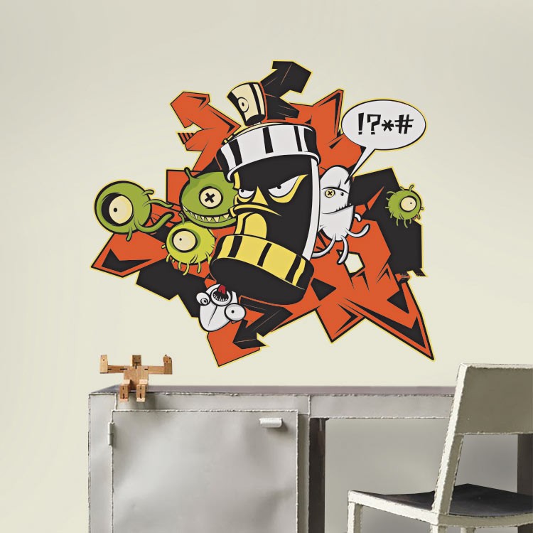 Αυτοκόλλητο Τοίχου Γκράφιτι Angry Spray