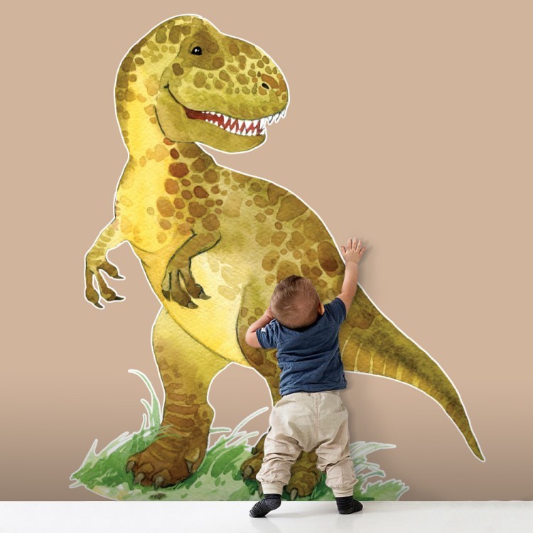Αυτοκόλλητο Τοίχου Τυραννόσαυρος Κίτρινο-Καφέ