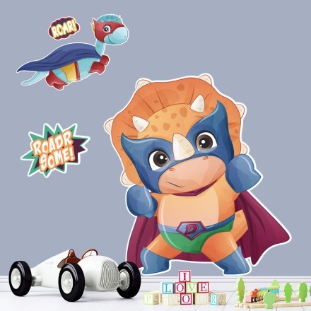 Blue Superdino Αυτοκόλλητο Τοίχου