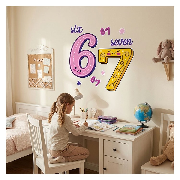 Αυτοκόλλητο Τοίχου Six-Seven