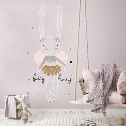 Fairy Bunny Αυτοκόλλητο Τοίχου