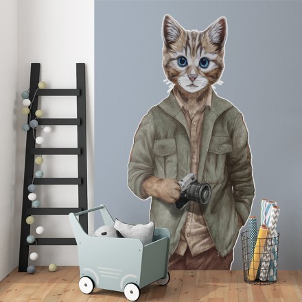 Camera Cat Αυτοκόλλητο Τοίχου