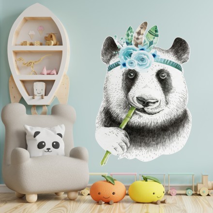 Flowy Panda Αυτοκόλλητο Τοίχου