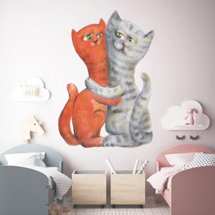 Love Cats Αυτοκόλλητο Τοίχου