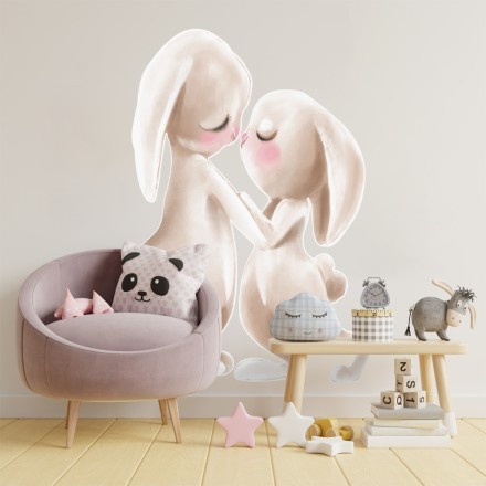 Love Rabbits Αυτοκόλλητο Τοίχου