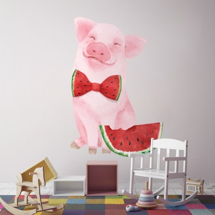 Watermelon Piggy Αυτοκόλλητο Τοίχου