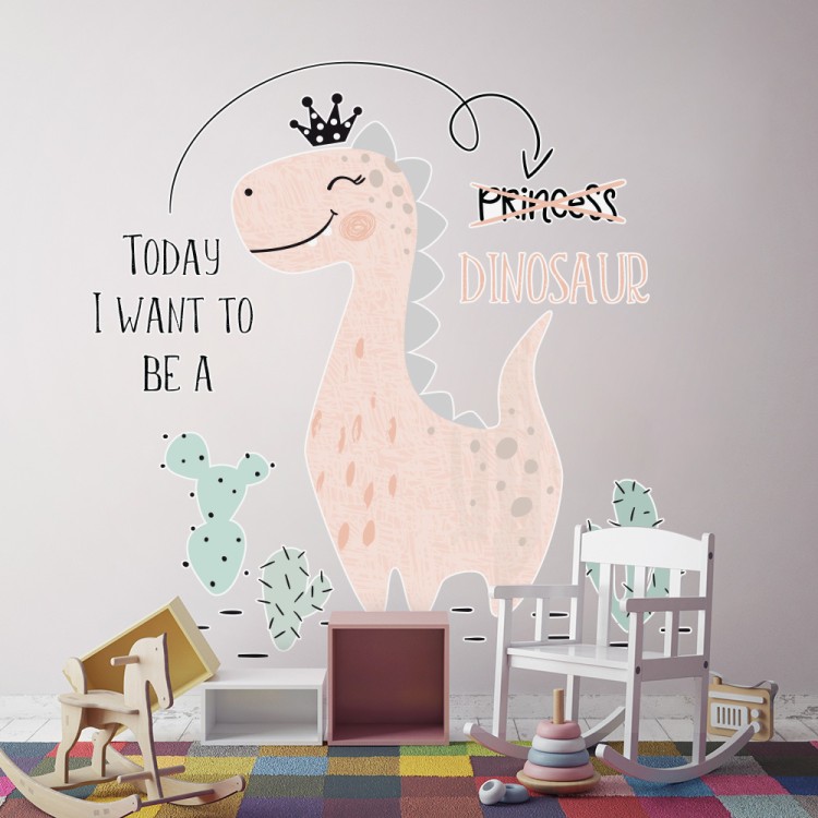 Αυτοκόλλητο Τοίχου Princess Dinosaur