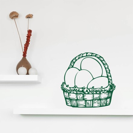 Basket with eggs Αυτοκόλλητο Βιτρίνας
