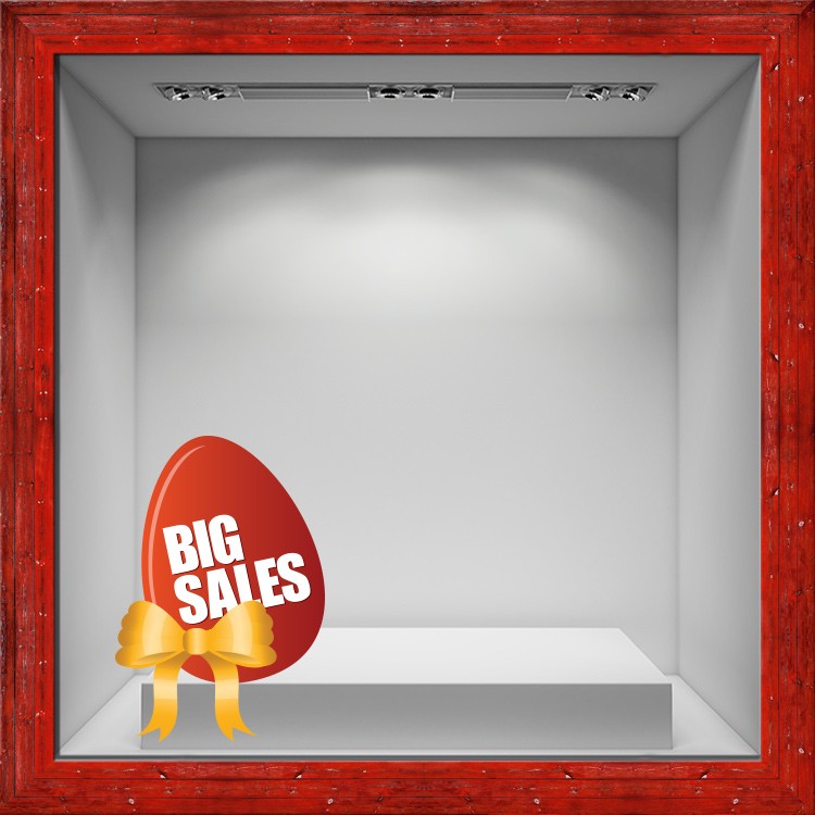 Αυτοκόλλητο Βιτρίνας Big sales red egg