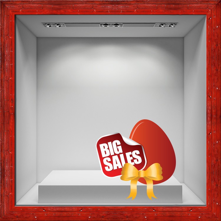 Αυτοκόλλητο Βιτρίνας Big sales Big red Egg