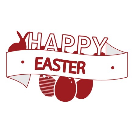 Happy Easter Red Rabbit