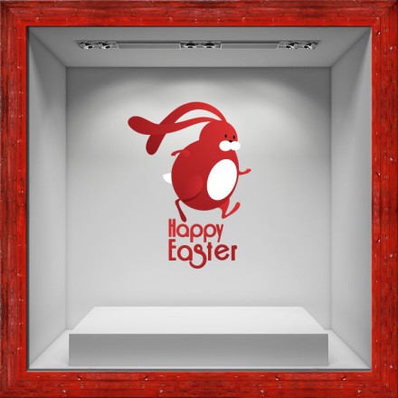 Happy Easter Rabbit Αυτοκόλλητο Βιτρίνας